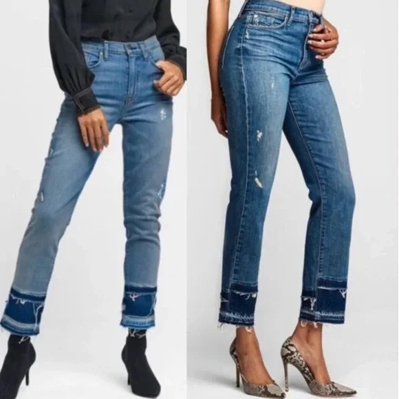 HUDSON Zooey High Rise Straight Leg Crop Jeans